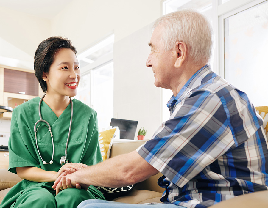 nurse reassuring patient